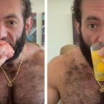 Un influencer mostró su desayuno proteico en vivo: sesos de vaca crudos