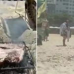 Quisieron hacer un asado en una playa de Brasil y la Policía los echó a los tiros