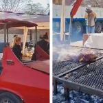 Un hombre sufrió un duro choque y convirtió a su querido auto en una parrilla móvil: “Ahora echa menos humo”